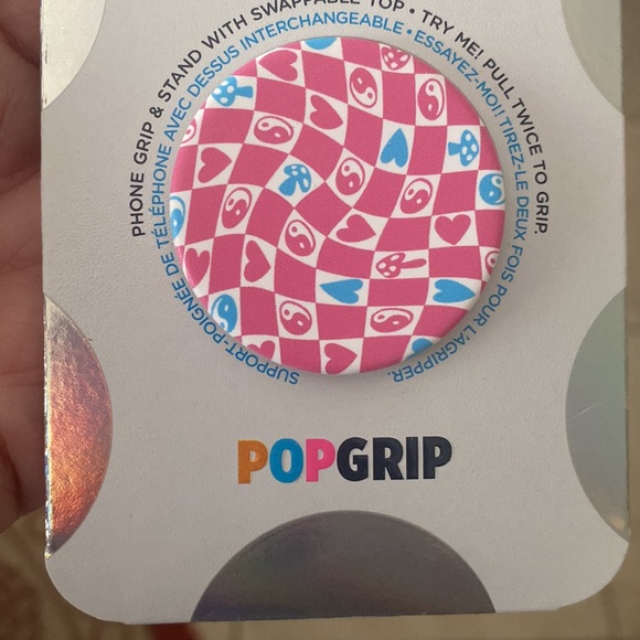 Popsockets Bundle of 2 - Frog 🐸 Print & Pink Checker Popgrip NWT - Picture 4 of 9